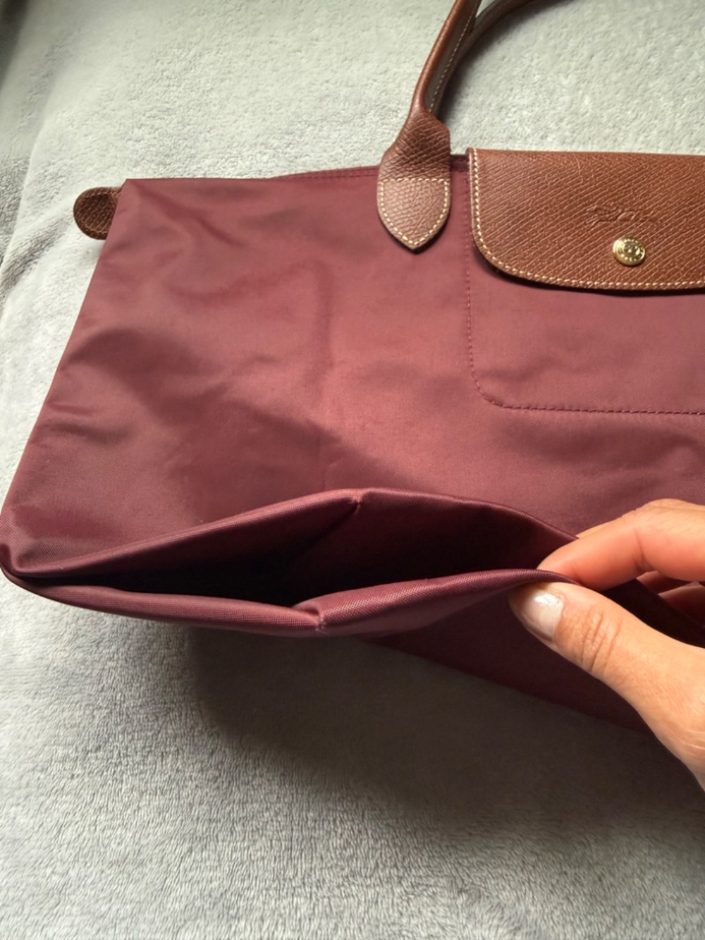 Longchamp Le Pliage Original Large L Tote Bag Burgundy - Picture 12 of 15